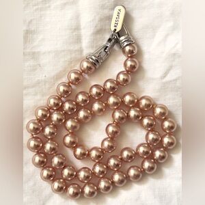 Vintage KISSAKA Hand-Knotted Shell Pearl Necklace - 18" Heavy & High Luster